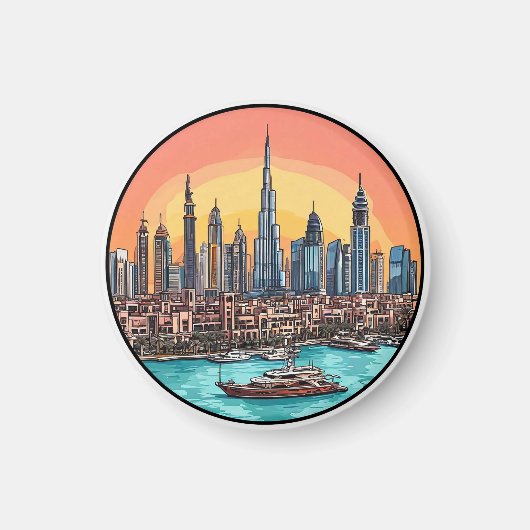 Dubai City Skyline mit Hochhäusern Magnet (Vorne)