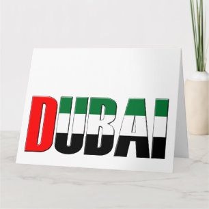 Dubai City UAE Flaggenfarben Typografie Karte