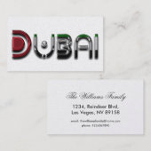 Dubai City VAE Flaggenfarben Typografie Visitenkarte (Vorne/Hinten)