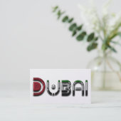 Dubai City VAE Flaggenfarben Typografie Visitenkarte (Stehend Vorderseite)
