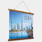Dubai Cityscape Wandteppich Mit Holzrahmen (Gewinkelt)