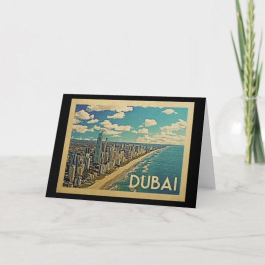 Dubai Coast Vintage Travel Karte (Vorderseite)