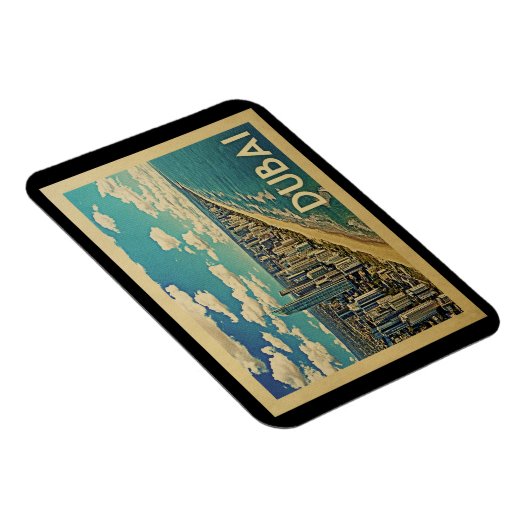 Dubai Coast Vintage Travel Magnet (Rechte Seite)