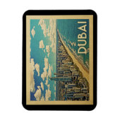 Dubai Coast Vintage Travel Magnet (Vertikal)