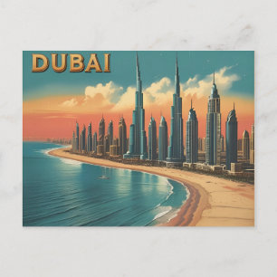 Dubai Coast Vintage Travel Postkarte