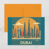 Dubai Coast Vintage Travel Postkarte (Vorne/Hinten)