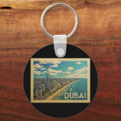 Dubai Coast Vintage Travel Schlüsselanhänger (Vorderseite)