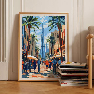 Dubai Druck Dubai Illustration Dubai Reiseplakat Poster