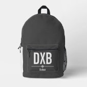 Dubai DXB Airport Code - Aviation Bedruckter Rucksack (Vorderseite)