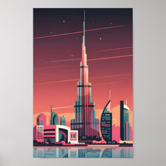 Dubai Elegance 4K City Landscape Print Poster