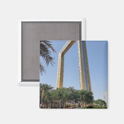 Dubai Frame Gebäude mit Sitz in Zabeel Park Magnet (Vorderseite/Rückseite)