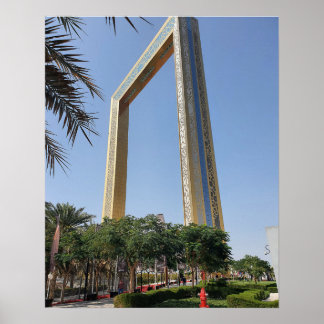Dubai Frame Gebäude mit Sitz in Zabeel Park Poster