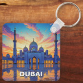 Dubai Grand Mosque UAE Sunset Schlüsselanhänger (Rückseite)