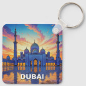 Dubai Grand Mosque UAE Sunset Schlüsselanhänger (Rückseite)