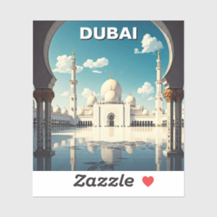 Dubai Grand Mosque VAE Travel Aufkleber