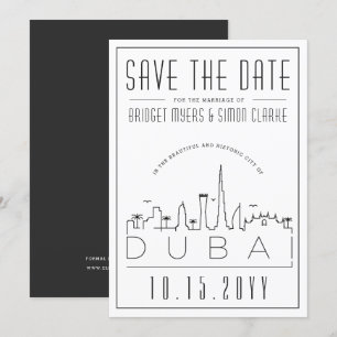 Dubai Hochzeitsdeko Stil Skyline Termin merken Einladung