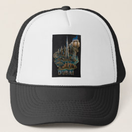 Dubai-Ikonische Skyline 3D-Kunst Truckerkappe