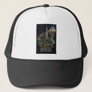 Dubai-Ikonische Skyline 3D-Kunst Truckerkappe