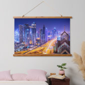 Dubai Indien nachts Wandteppich Mit Holzrahmen (Schlafzimmer)
