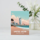 Dubai-Küste Vintage-Reise Postkarte (Stehend Vorderseite)