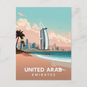 Dubai-Küste Vintage-Reise Postkarte