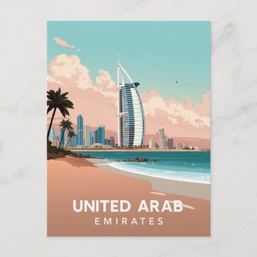 Dubai-Küste Vintage-Reise Postkarte (Vorderseite)