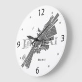 Dubai Map Clock Große Wanduhr (Winkel)