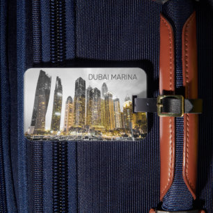 Dubai Marina City UAE Skyline Vintag Panorama Gepäckanhänger