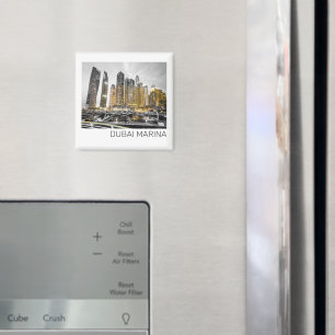 Dubai Marina City UAE Skyline Vintag Panorama Magnet