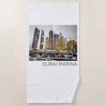 Dubai Marina City UAE Skyline Vintag Panorama