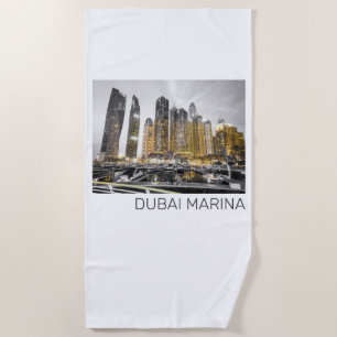Dubai Marina City UAE Skyline Vintag Panorama Strandtuch