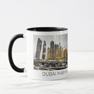 Dubai Marina City UAE Skyline Vintag Panorama Tasse