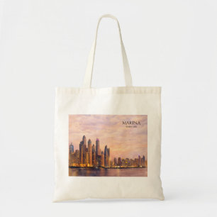 Dubai Marina Skyline Aquarell Stadtlichter Reise Tragetasche