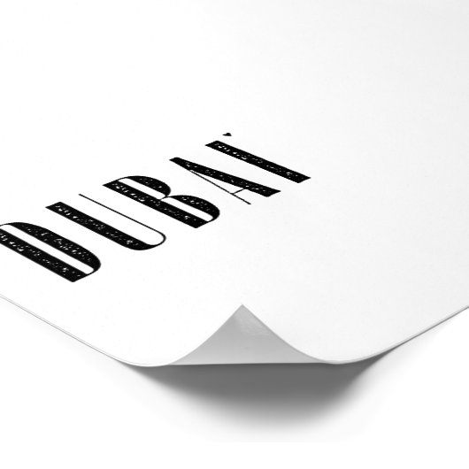 Dubai - minimalistic typography poster (Ecke)