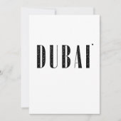 Dubai - minimalistische Typografie-Karte Karte (Vorderseite)