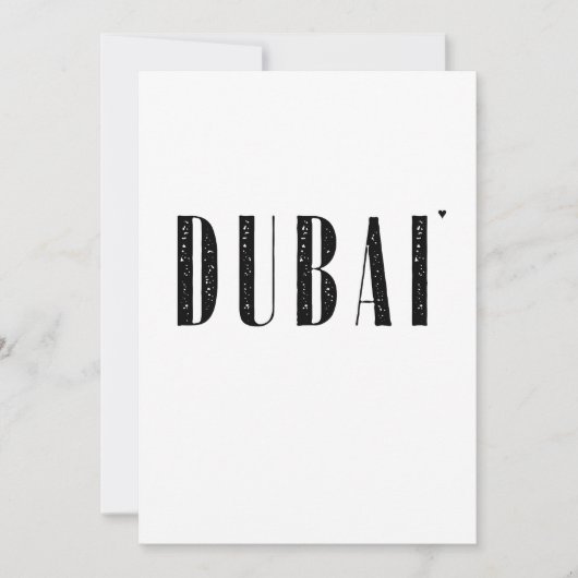 Dubai - minimalistische Typografie-Karte Karte (Vorderseite)