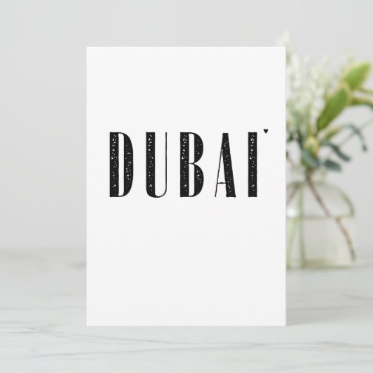 Dubai - minimalistische Typografie-Karte Karte (Stehend Vorderseite)