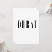 Dubai - minimalistische Typografie-Karte Karte (Vorderseite/Rückseite Beispiel)