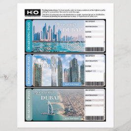 Dubai Mock Ticket für Reisen und Veranstaltungen