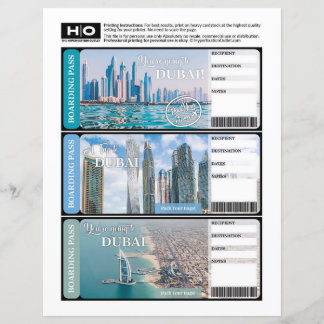 Dubai Mock Ticket für Reisen und Veranstaltungen