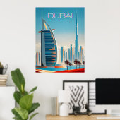 Dubai Modern Contemporary Skyline Wall Art Travel Poster (Heimbüro)