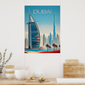 Dubai Modern Contemporary Skyline Wall Art Travel Poster (Küche)