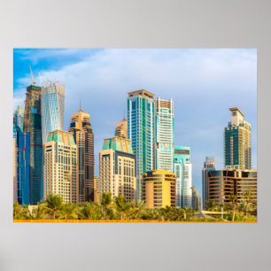 Dubai modern skyscrapers Corniche Poster