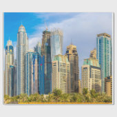 Dubai moderne Wolkenkratzer Corniche Geschenkpapier (Flach)