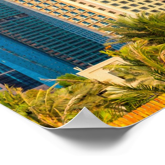 Dubai moderne Wolkenkratzer Corniche Poster (Ecke)