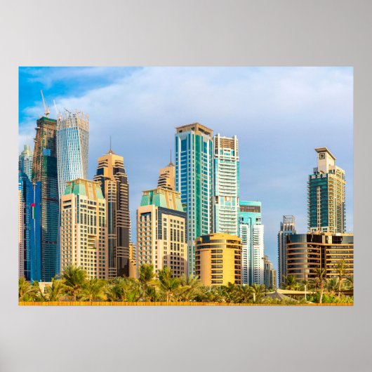 Dubai moderne Wolkenkratzer Corniche Poster (Vorne)