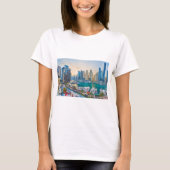 Dubai moderne Wolkenkratzer Corniche T-Shirt (Vorderseite)
