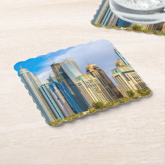 Dubai moderne Wolkenkratzer Corniche Untersetzer (angewinkelt)