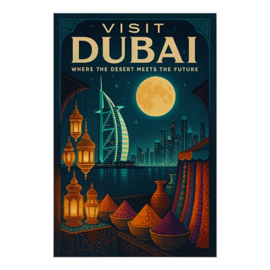 Dubai nachts poster (Vorderseite)