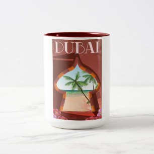 Dubai-Palast-Reiseposter Zweifarbige Tasse